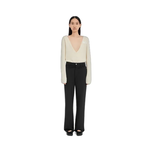 Tailored Trousers With Denim Waistband