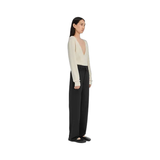 Tailored Trousers With Denim Waistband