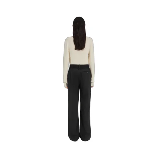 Tailored Trousers With Denim Waistband
