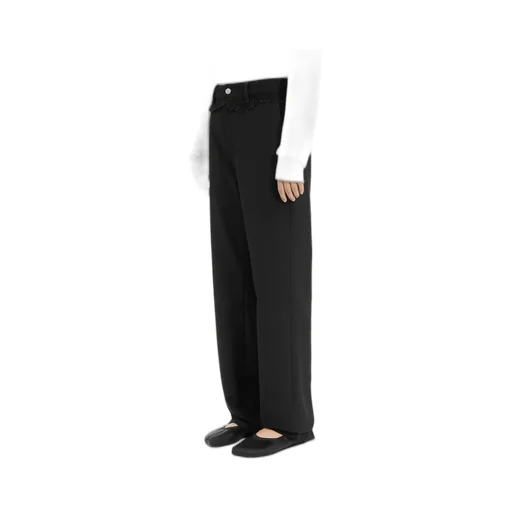 Tailored Trousers With Denim Waistband