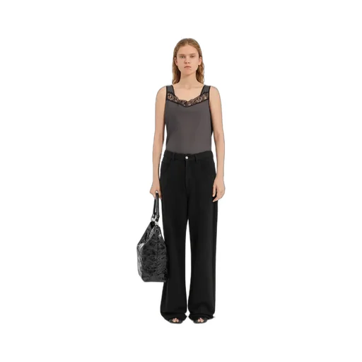 Wide-Leg Cotton Trousers