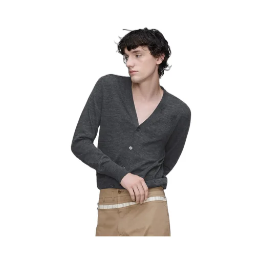 Wool-Blend V-Neck Cardigan