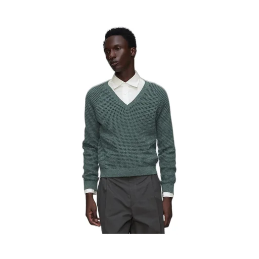 Wool-Blend V-Neck Sweater