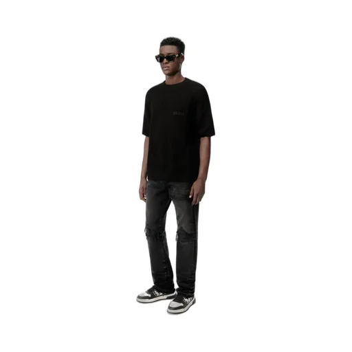 Amiri Crochet Mesh Tshirt - Black