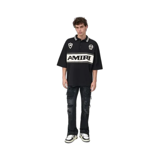 Amiri Sport Oversized Polo - Black