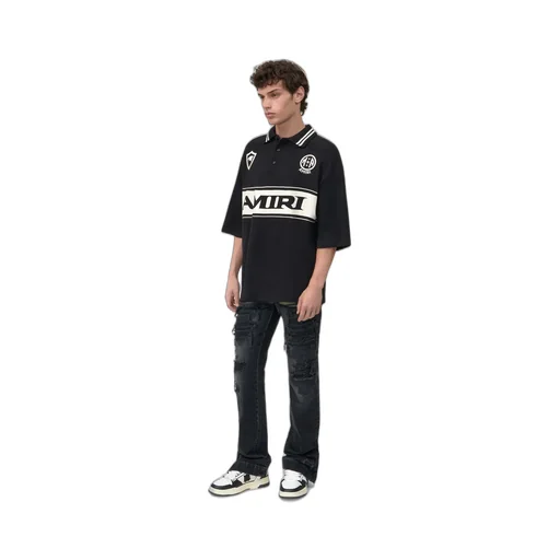 Amiri Sport Oversized Polo - Black