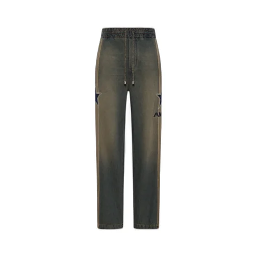 Amiri Sport Denim Track Pant - Worn Slate