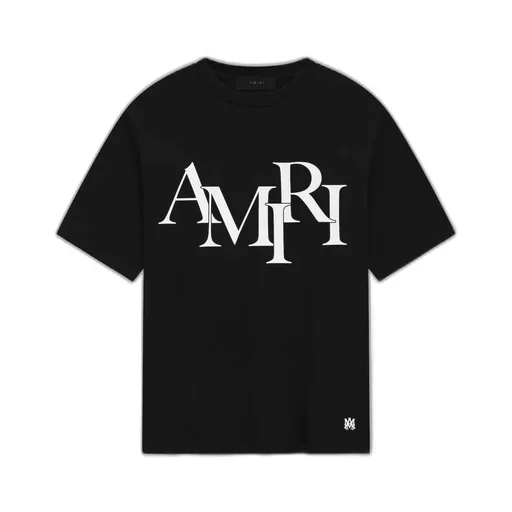 Amiri Staggered Logo Tee - Black