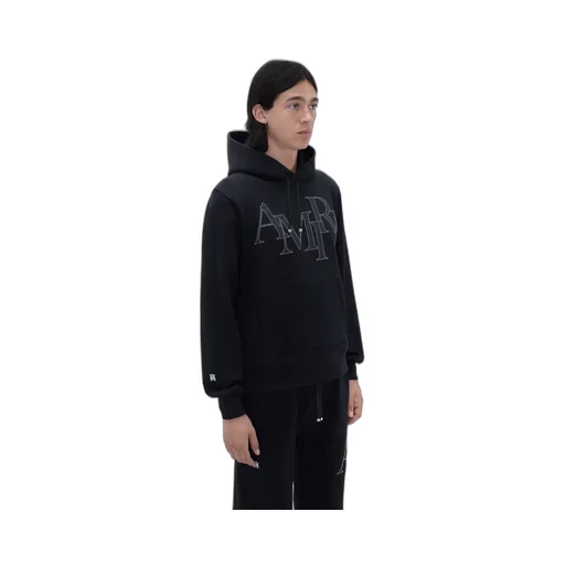 Amiri Staggered Logo Hoodie - Black