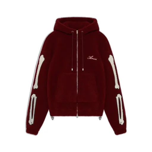 Bones Fleece Zip Hoodie - Aged Port