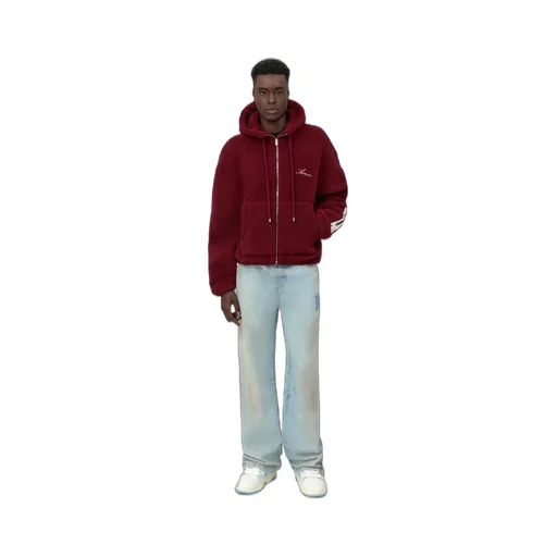 Bones Fleece Zip Hoodie - Aged Port