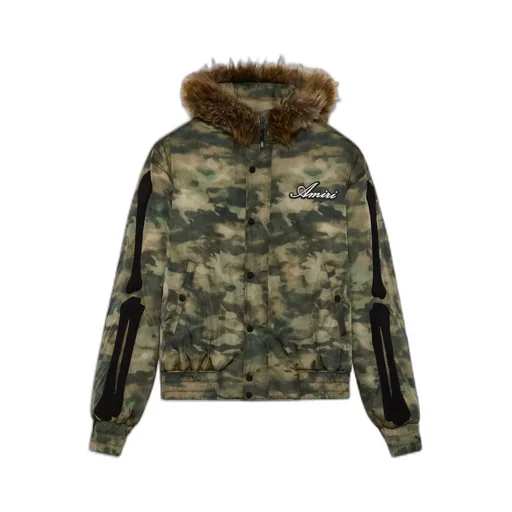 Bones Camo Hooded Down Jacket - Camo