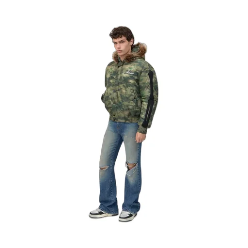 Bones Camo Hooded Down Jacket - Camo