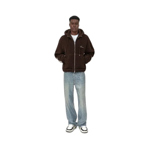 Bones Fleece Zip Hoodie - Dark Brown