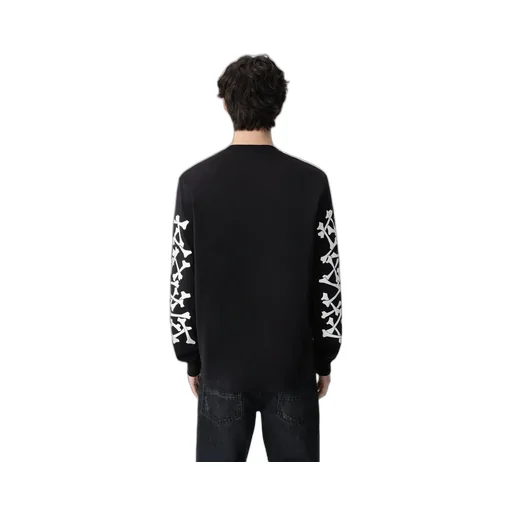 Bones Stacked Long Sleeve Tee - Black