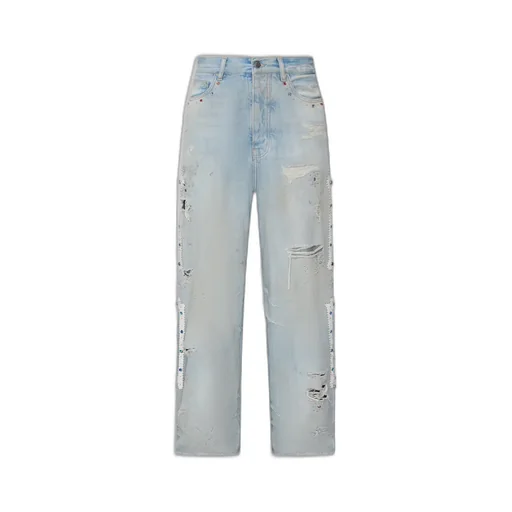 Bones Studded Baggy Jean - Perfect Antique Indigo