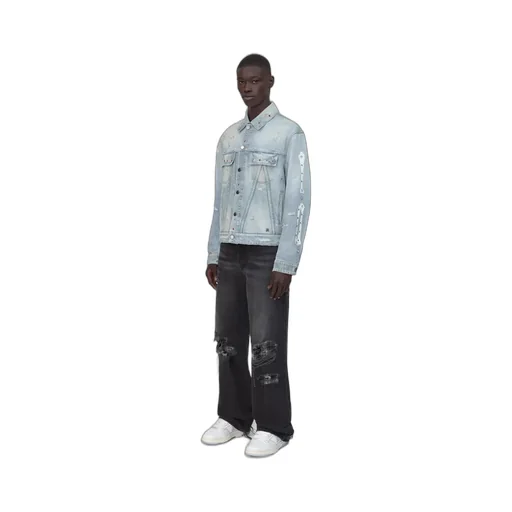 Bones Studded Trucker Jacket - Perfect Antique Indigo
