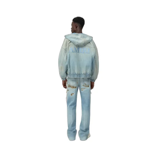 Camo Repair Boot Cut Jean - Mist Indigo