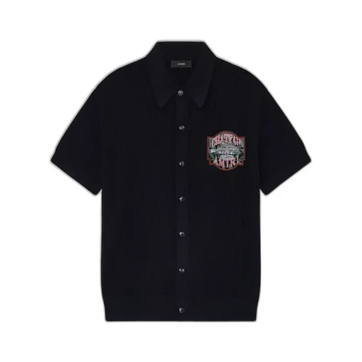 Chateau Amiri Crochet Oversized Shirt - Black