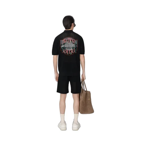 Chateau Amiri Crochet Oversized Shirt - Black