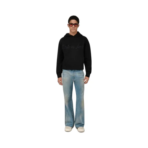Chateau Amiri Tonal Oversized Hoodie - Black