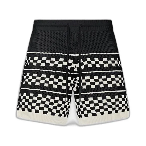 Checkered Mesh Short - Black