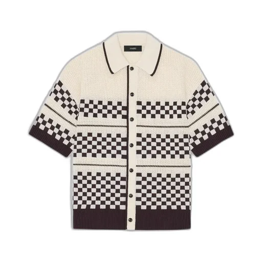 Checkered Mesh Shirt - Alabaster