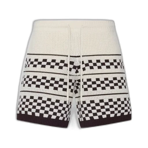 Checkered Mesh Short - Alabaster