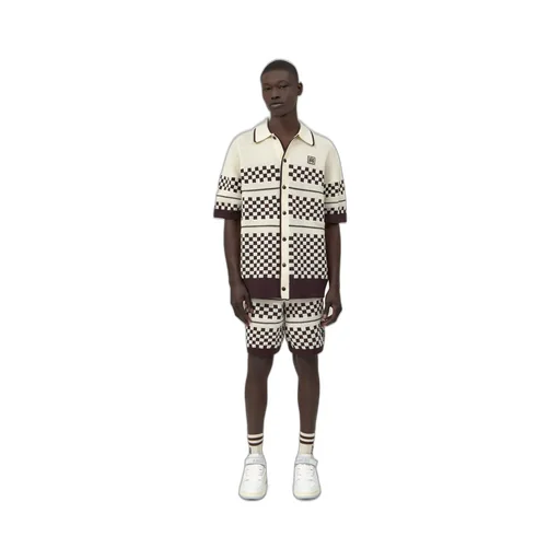 Checkered Mesh Short - Alabaster