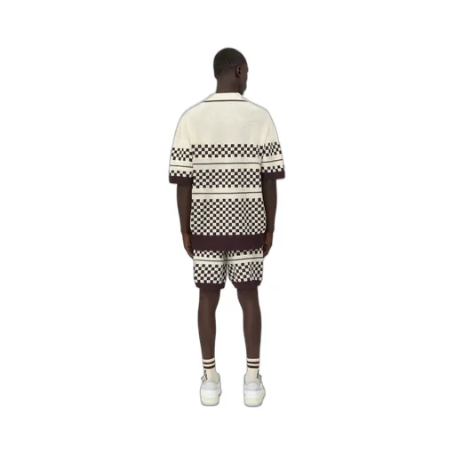 Checkered Mesh Short - Alabaster