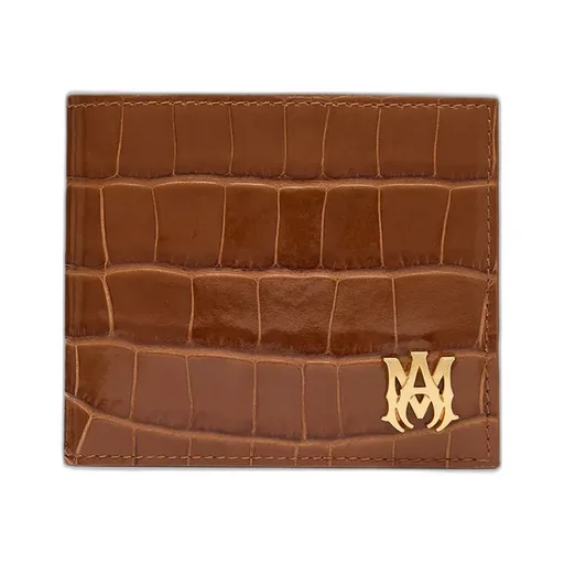 Croc Embossed Bifold - Malt