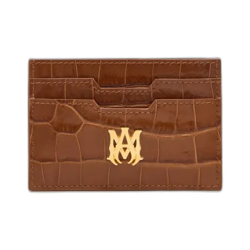Croc Embossed Card Holder - Malt