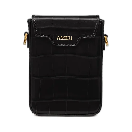 Croc Embossed Cigarette Case - Black