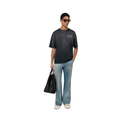 Crystal Chateau Script Oversized Tee - Black