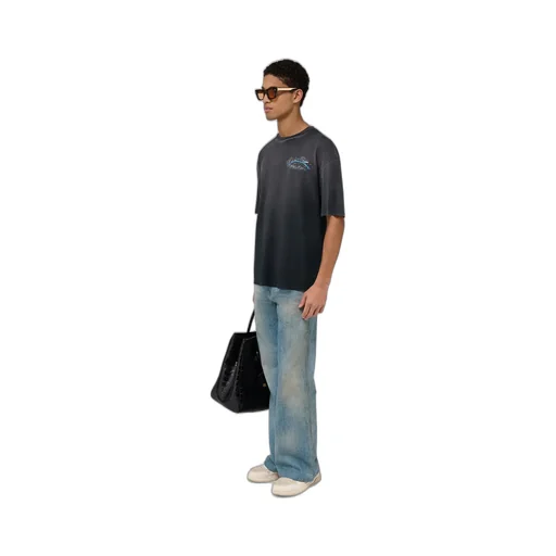 Crystal Chateau Script Oversized Tee - Black