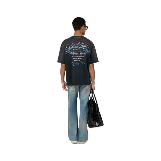 Crystal Chateau Script Oversized Tee - Black