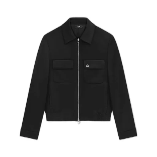 Double Pocket Zip Blouson-Black