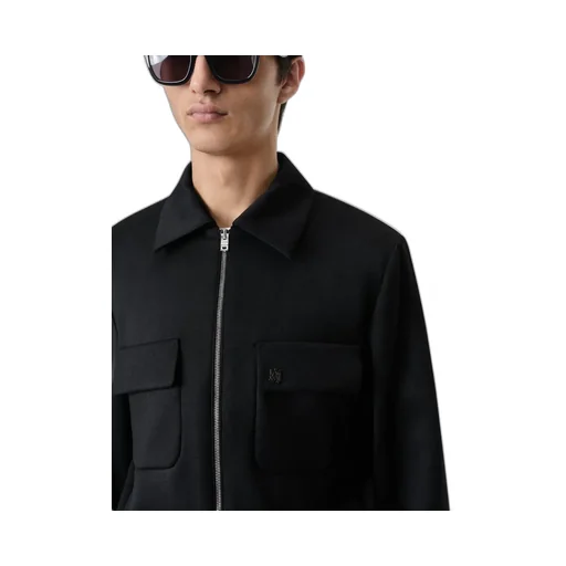 Double Pocket Zip Blouson-Black
