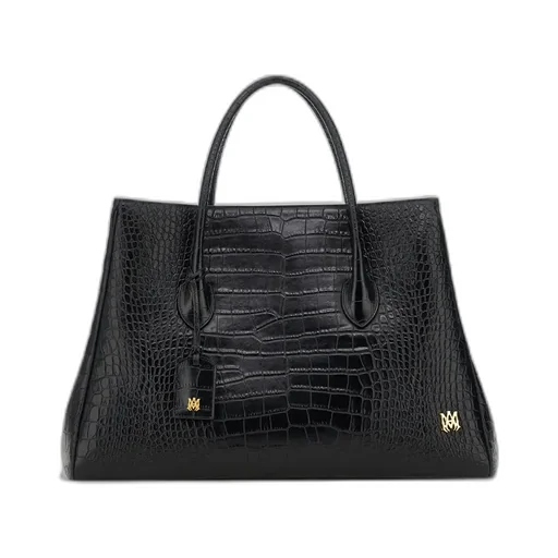Embossed Croc Honey 50 Tote - Black
