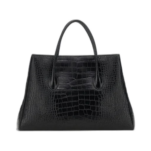 Embossed Croc Honey 50 Tote - Black