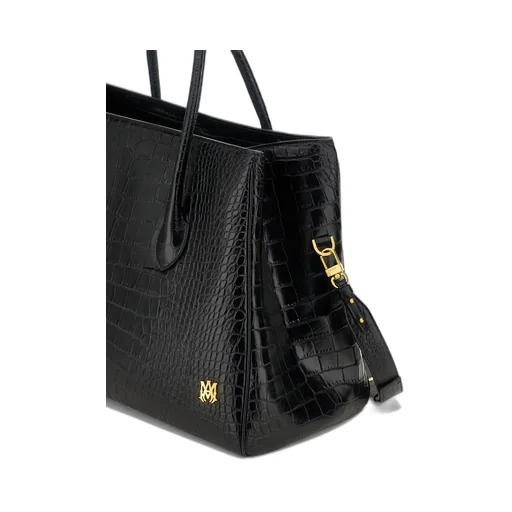 Embossed Croc Honey 50 Tote - Black