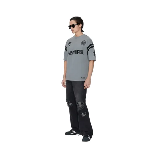 Flannel Repair Baggy Jean - Steel Black