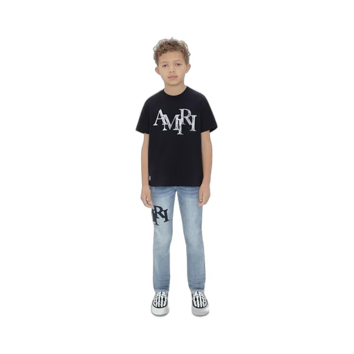 Kids - Amiri Staggered Scribble Tee - Black