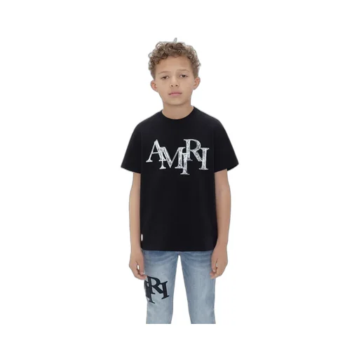 Kids - Amiri Staggered Scribble Tee - Black