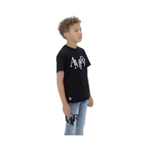 Kids - Amiri Staggered Scribble Tee - Black