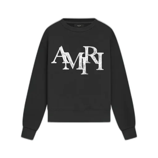 Kids - Amiri Staggered Scribble Crewneck - Black
