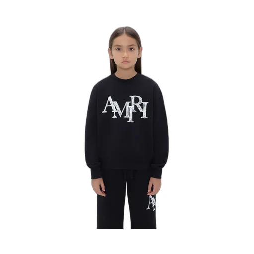 Kids - Amiri Staggered Scribble Crewneck - Black