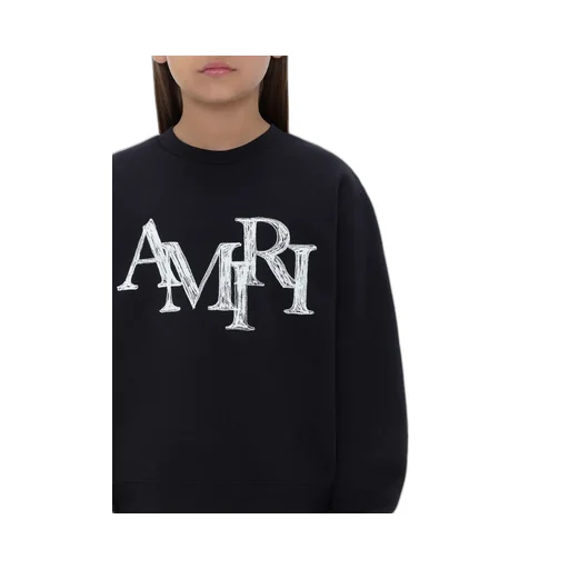 Kids - Amiri Staggered Scribble Crewneck - Black