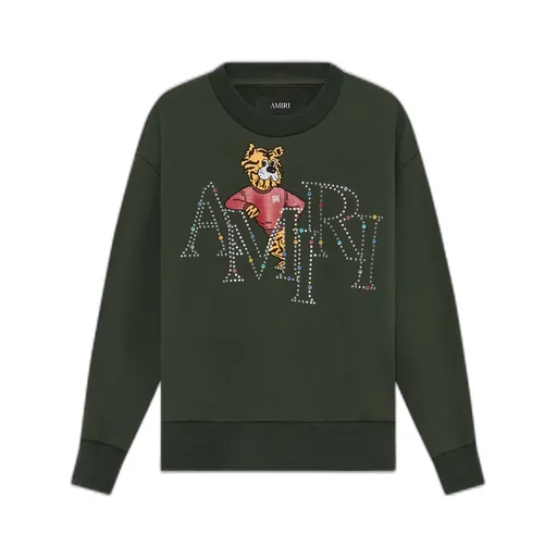Kids - Kids' Amiri Staggered Tiger Crew - Dark Sage