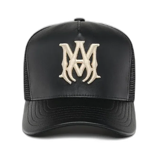 Leather Ma Trucker Hat - Black